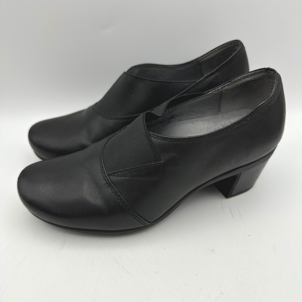 Abeo Portola Pumps Womens 6.5M Black Leather B.I.O.system Block Heel ABP52354